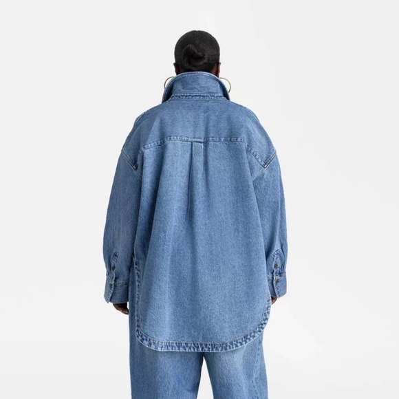 KBB by KAHLANA Medium Wash Denim Button Down Shirt Size XXL - Picture 2 of 4